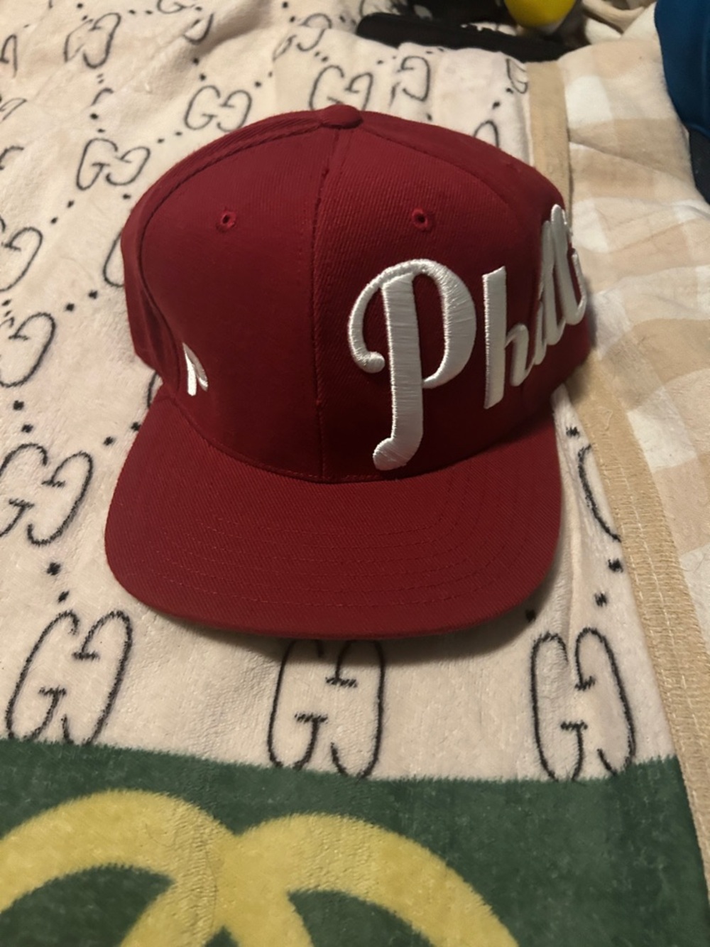 Red Phillies Script Baseball Cap
